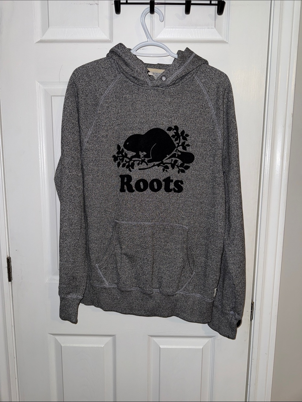 Roots Gray Crewneck Hoodie with Black Beaver Logo